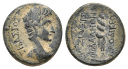 PHRYGIA, Laodicea ad Lycum. Augustus, 27 BC-14 AD. AE. Zeuxis Philalethes, magistrate.
Obv: ΣΕΒΑΣΤΟΣ.
Bare head of Augustus, right.
Rev: ZEYΞΙΣ / Θ...