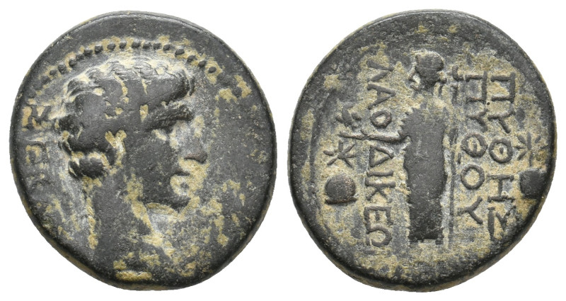 PHRYGIA, Laodicea ad Lycum. Tiberius, 14-37 AD. AE. Pythes, son of Pythes, magis...