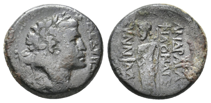 PHRYGIA, Synnada. Tiberius, 14-37 AD. AE. Andragathos, philokaisar.
Obv: ΣΕΒΑΣΤ...