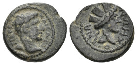 CARIA, Antioch ad Maeandrum. Tiberius, 14-35 AD. AE.
Obv: ΤΙΒΕΡΙΟΣ ΚΑΙϹΑΡ.
Bare head of Tiberius, right.
Rev: ΑΝΤΙΟΧΕΩΝ (reversed).
Head of Tyche,...