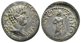 PISIDIA, Termessos. Pseudo-autonomous, 2nd-3rd centuries AD. AE.
Obv: TEPMHCCEΩΝ.
Draped bust of Hermes right, kerykeion over shoulder.
Rev: TΩN ME...