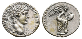 CAPPADOCIA, Caesarea. Nero, 54-68 AD. AR, Hemidrachm.
Obv: NERO CLAVD DIVI [CLAVD F CAESAR AVG GE]RMANI.
Laureate head of Nero, right.
Rev: Victory...