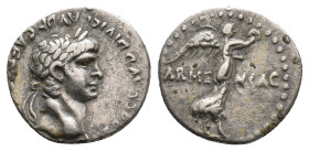 CAPPADOCIA, Caesarea. Nero, 54-68 AD. AR, Hemidrachm.
Obv: [N]ERO CLAVD DIVI CLAVD F CAES[AR AVG GERMANI].
Laureate head of Nero, right.
Rev: ARME ...