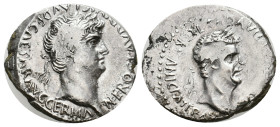 CAPPADOCIA, Caesarea. Nero with Divus Claudius, 54-68 AD. AR, Didrachm.
Obv: NERO [C]LAVD [DIVI CL]AVD F CAESAR AVG GERMA.
Laureate head of Nero, ri...