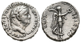 CAPPADOCIA, Caesarea. Vespasian. 69-79 AD. AR, Didrachm.
Obv: ΑΥΤΟΚΡΑ ΚΑΙϹΑΡ ΟΥƐϹΠΑϹΙΑΝΟϹ ϹƐΒΑϹΤΟϹ.
Laureate head of Vespasian, right.
Rev: ΝΙΚΗ ϹƐ...