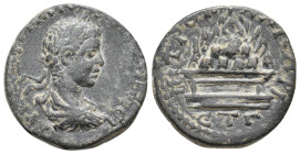 CAPPADOCIA, Caesarea. Elagabalus, 218-222 AD (ƐΤ Γ = 3 = 219/20). AE.
Obv: ΑΥ Κ Μ ΑΥΡΗΛΙ[ΟϹ ΑΝΤ]ⲰΝƐΙ.
Laureate and draped bust of Elagabalus, right....