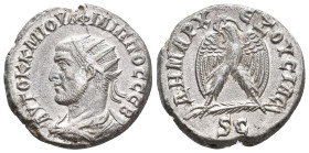 SELEUCIS & PIERIA, Antioch. Philip I 'the Arab', 244-247 AD. AR, Tetradrachm.
Obv: AVTOK K M IOVΛ ΦΙΛΙΠΠΟC CЄB.
Radiate and cuirassed bust of Philip...