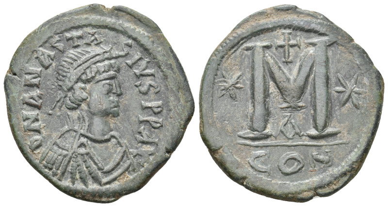 ANASTASIUS I, 491-518 AD. AE, Follis. Constantinople. 1st officina.
Obv: D N AN...