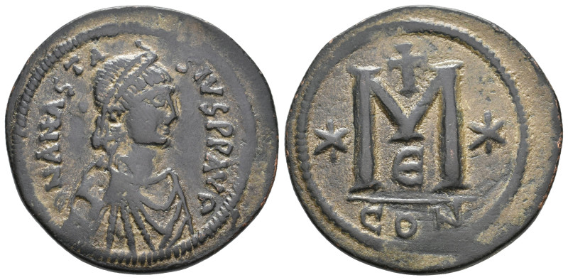 ANASTASIUS I, 491-518 AD. AE, Follis. Constantinople. 5th officina.
Obv: D N AN...