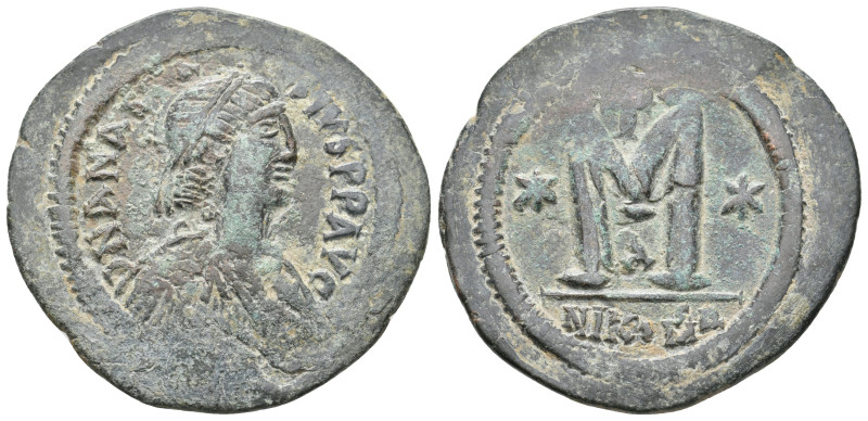 ANASTASIUS I, 491-518 AD. AE, Follis. Nikomedeia. 1st officina.
Obv: D N ANASTA...