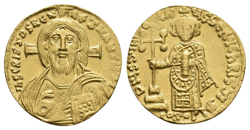 JUSTINIAN II, First reign, 685-695 AD. AV, Solidus. Constantinoples.
Obv: IҺS C...