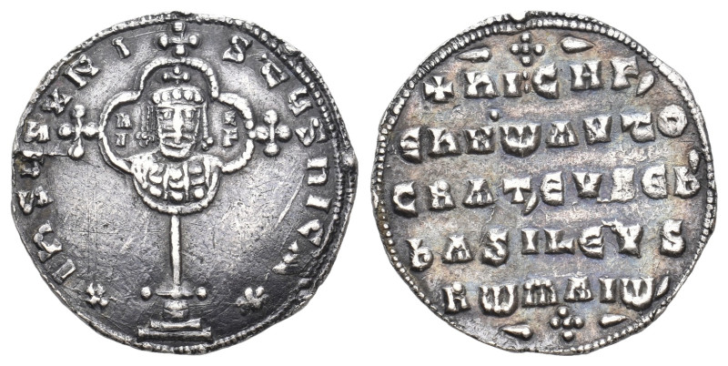 NICEPHORUS II PHOCAS, 963-969 AD. AR, Miliaresion. Constantinople.
Obv: + IҺSЧS...