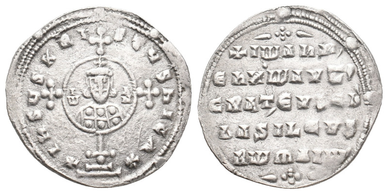 JOHN I TZIMISCES, 969-976 AD. AR, Miliaresion. Constantinople.
Obv: + [IҺSЧS XR...