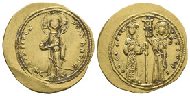THEODORA, 1055-1056 AD. AV, Histamenon Nomisma. Constantinople.
Obv: + IhS XIS REX REGNATIm.
Christ Pantokrator standing on footstool, facing. Weari...
