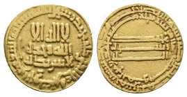 Islamic, Abbasid Caliphate. temp. AL-RASHID, 786-809 AD / 170-193 AH. AV, Dinar.
Obv: Citing Amir Al-Amin Muhammad, son of the Caliph Harun al-Rashid...