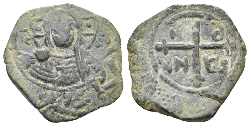 Crusaders. Antioch. TANCRED, Regent 1101-1103 & 1104-1112 AD. AE, Follis.
Obv: ...