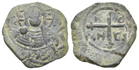 Crusaders. Antioch. TANCRED, Regent 1101-1103 & 1104-1112 AD. AE, Follis.
Obv: IC - [XC].
Nimbate bust of Christ facing.
Rev: TA - NK / P - H.
Cro...