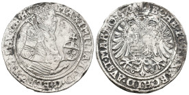 Austria, Habsburger. Holy Roman Emperor, MAXIMILIAN II, 1564-1576 AD. AR, Guldentaler / 60 Kreuzer.
Obv: MAXIMILIA II D G EL RO IM S AV GE HV / 60
B...
