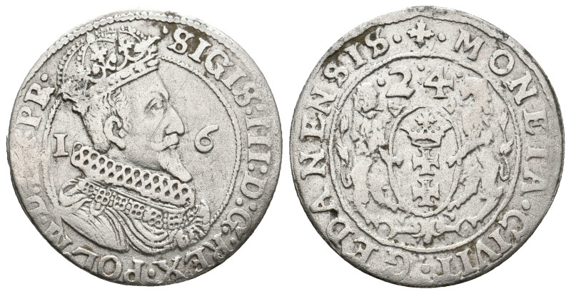 Poland. SIGISMUND III VASA, 1587-1632 AD. AR. Danzig. 1624.
Obv: SIGIS III D G ...