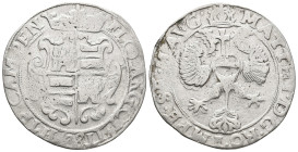 Netherlands. MATTHIAS I, 1612-1619 AD. AR, 28 Stuiver. Kampen.
Obv: MATT[H I] D G RO IMPE SE M AVG.
Imperial double eagle, with crown above and orb ...