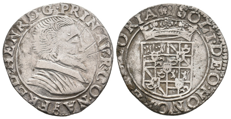 FREDERICK HENRY of Nassau, 1625-1647 AD AR, Teston
Obv: FRED. HENR. D. G. PRIN....