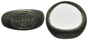 ANCIENT BYZANTINE BRONZE RING (CIRCA 11TH-13TH AD)
Condition : See picture. No return
Weight : 9.04 g.