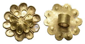 ANCIENT GREEK GOLD DRESS ORNAMENT (CIRCA 3RD-1ST BC)
Condition : See picture. No return.
Weight : 0.54 g
Diameter : 8.80 mm.