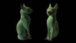 ANCIENT EGYPTIAN CAT STATUETTE(3RD- 1ST CENTURY BC)
Condition : See picture. No return
Weight : 200+ g
Diameter: 142.40 mm