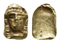 ANCIENT ROMAN GOLD APPLIQUE. (1ST - 3RD CENTURY AD)
Condition : See picture. No return
Weight : 0.33 g
Diameter : 8.90 mm