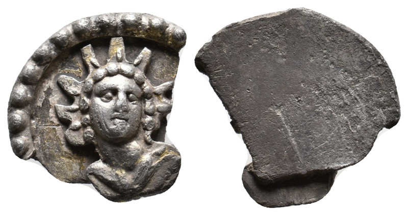ANCIENT GREEK SILVER APPLIQUE (CIRCA 3RD-1ST CENTURY BC.)
Helios
Condition : S...