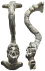 ANCIENT GREEK BRONZE HYDRIA ? HANDLE (5TH-1ST CENTURY BC)
Condition : See picture. No return.
Weight : 30.40 g.
Diameter : 66 mm