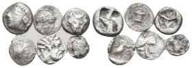 6 GREEK SILVER OBOL COIN LOT
See Picture. No return.