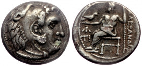 Kingdom of Macedon, Philip III Arrhidaios (323-317 BC), AR drachm (Silver, 16,2 mm, 4,22 g), in the name and types of Al