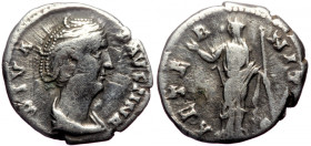 Diva Faustina Senior (Died 141) AR Denarius (Silver, 2.94g, 18mm) after 146