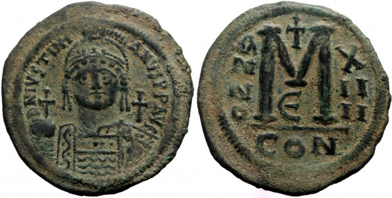 Justinian I (527-565), AE follis (Bronze, 40,1 mm, 23,0 g), Constantinople, 5th ...