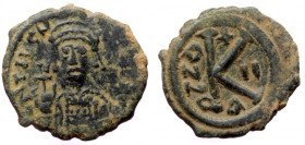 Maurice Tiberius (?) Constantinople, AE half-follis (Bronze, 4.71g, 22mm)