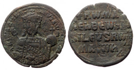 Constantine VII Porphyrogenitus, with Romanus I (913-959) Æ Follis (Bronze, 27mm, 6.96g) Constantinople, 931-944.