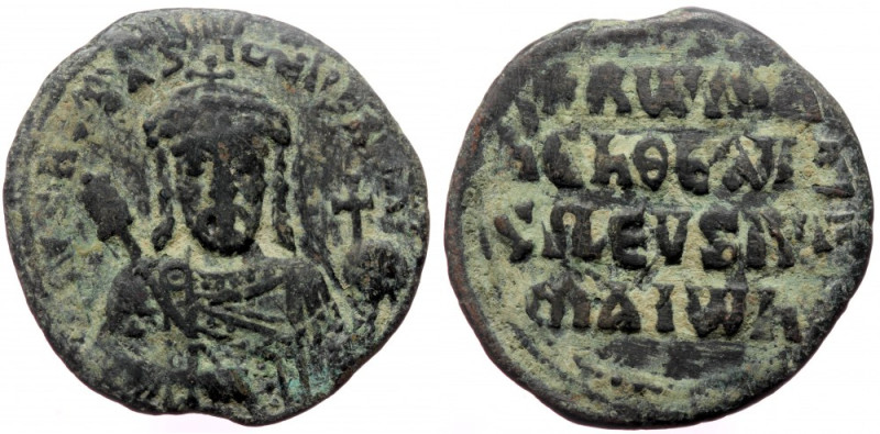 Constantine VII Porphyrogenitus, with Romanus I (913-959) AE follis (Bronze, 8.3...