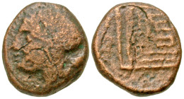 "Crete, Knossos. Circa 300-270 B.C. AE 13 (13.3 mm, 2.41 g, 1 h). Laureate head of Apollo left / Labyrinth. Svoronos, Numismatique 93; SNG Copenhagen ...