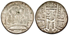 "Sogdiana. Caliph Al-Amin. 809-814 AD. AR drachm (25.1 mm, 2.33 g). ?Bukharakhudat type? type. Arabic legend with the name of al-Amin around the bust....