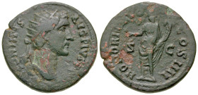 "Antoninus Pius. A.D. 138-161. AE dupondius (26.4 mm, 11.14 g, 6 h). Rome mint, A.D 145-147. ANTONINVS AVG PIVS PP TR P, radiate head right / HONORI A...