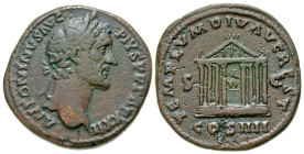 "Antoninus Pius. A.D. 138-161. AE 1 sestertius (32.3 mm, 22.13 g, 6 h). Rome mint, Struck A.D. 158-159. ANTONINVS AVG PIVS P P TR P XXII, laureate hea...