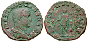 "Maximus. Caesar, A.D. 235-238. AE sestertius (31.2 mm, 21.12 g, 12 h). Rome mint, struck A.D. 236-7. Rare. MAXIMVS CAES GERM, bare-headed, draped bus...