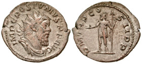 "Postumus. Romano-Gallic Emperor, A.D. 260-269. AR antoninianus (23.2 mm, 3.31 g, 1 h). Cologne mint, struck A.D. 261. IMP C POSTVMVS P F AVG, radiate...