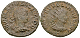 "Vaballathus and Aurelian. Usurper, A.D. 268-272 - Emperor A.D. 270-275. BI antoninianus (19.5 mm, 3.49 g, 11 h). Antioch mint, Struck A.D. 270-272. V...