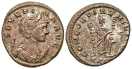 "Severina. Augusta, A.D. 270-275. AE antoninianus (21.7 mm, 4.09 g, 11 h). Serdica mint, A.D. 274-275. SEVERINA AVG, draped bust right, wearing stepha...