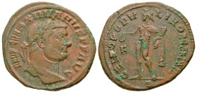 "Maximianus. First reign, A.D. 286-305. AE follis (27.9 mm, 8.56 g, 5 h). Rome mint, struck A.D. 296/7. IMP C MAXIMIANVS P F AVG, laureate head of Max...
