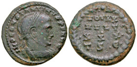 "Constantine I. A.D. 307/10-337. AE 3 (19 mm, 3.43 g, 6 h). Thessalonica mint, Struck A.D. 318-319. IMP CONSTANTINVS P F AVG, bust of Constantine I ri...