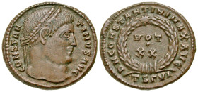 "Constantine I. A.D. 307/10-337. AE 3 (19.1 mm, 3.54 g, 1 h). Thessalonica mint, struck A.D. 320-324. CONSTANTINVS AVG, laureate head right / D N CONS...