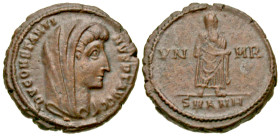 "Divus Constantine I. Died A.D. 337. AE 3/4 (15 mm, 1.90 g, 6 h). Antioch mint, Struck 342-348. DV CONSTANTI-NVS PT AVGG, veiled head of Constantine I...